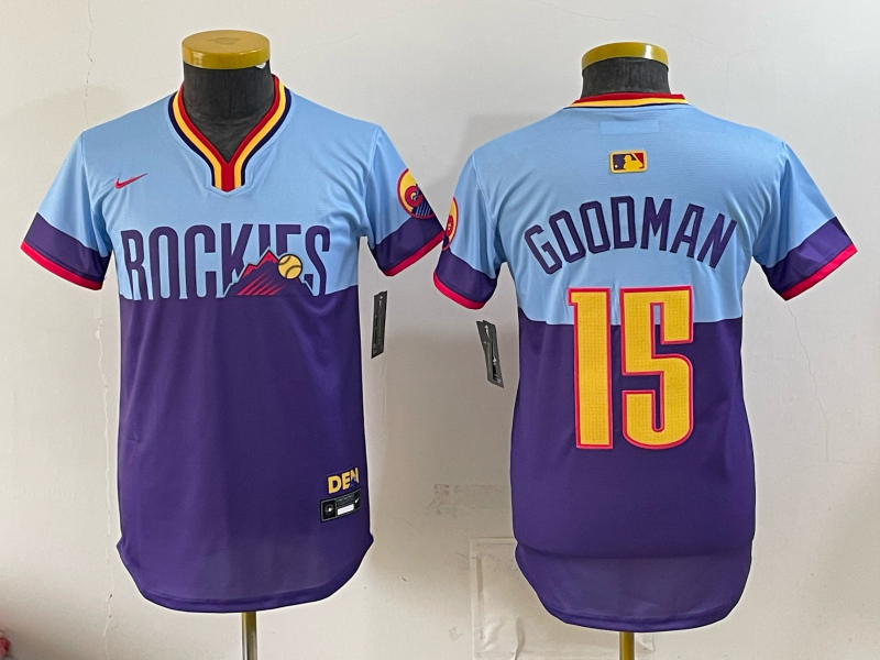 men Colorado Rockies #15 Goodman blue MLB 2026 jersey 0815->los angeles dodgers->MLB Jersey